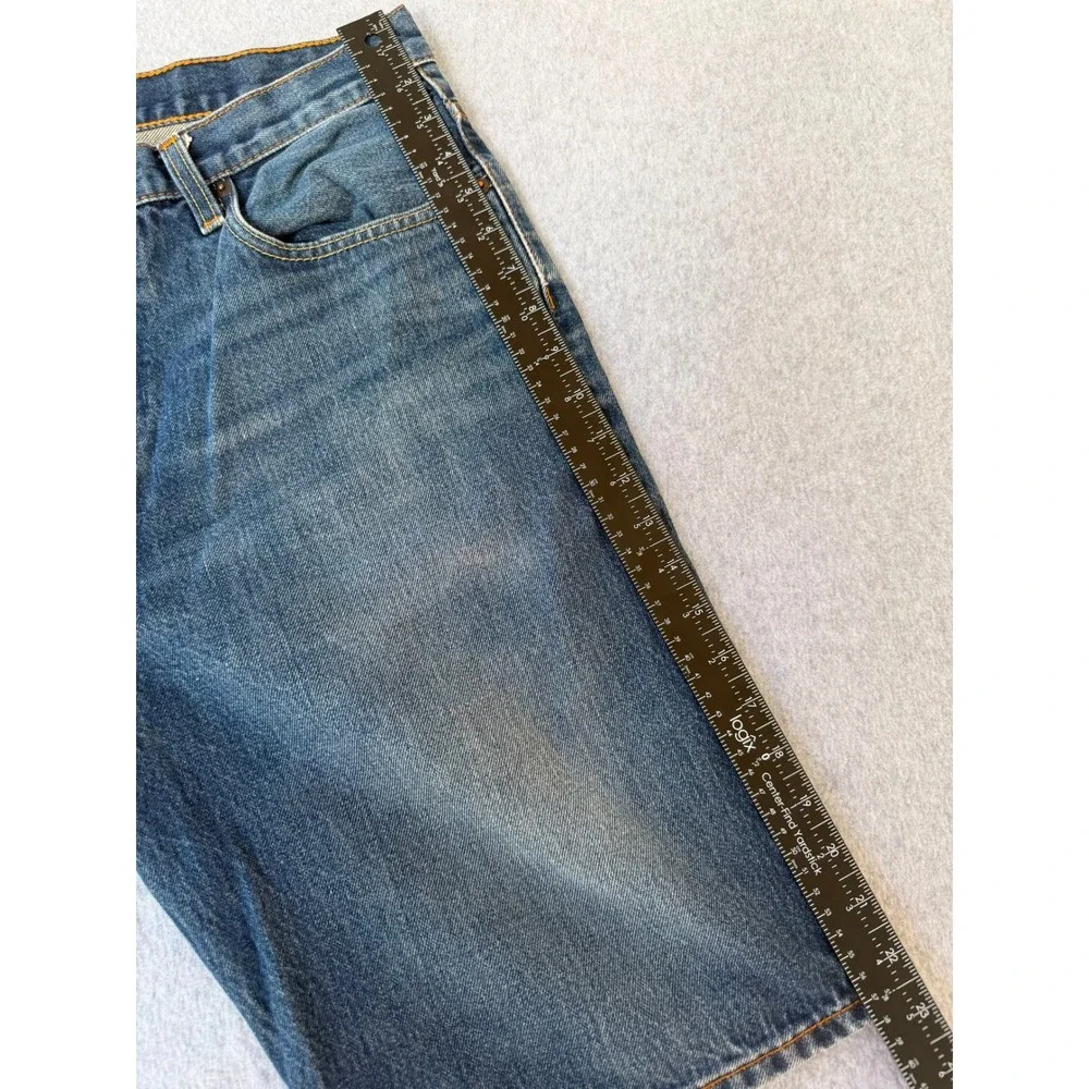 Levis 569 Loose Straight Denim Shorts Mens 32 Medium Wash Blue Jean Shorts